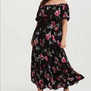 Torrid off the shoulder maxi dress